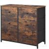 Farmhouse Wood Top Lightweight 6 Fabric Drawer Dresser