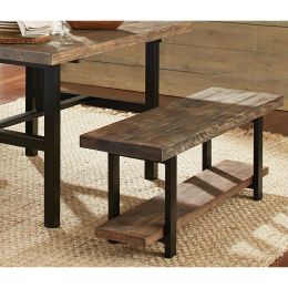 Modern Industrial Style Wood and Metal Accent/Entryway Bench