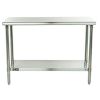 Stainless Steel Top, Food Safe Prep Table, Utility Table w/Adjustable Shelf