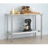 Stainless Steel Top, Food Safe Prep Table, Utility Table w/Adjustable Shelf