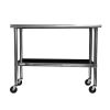 2ft x 4ft Stainless Steel Top Kitchen Prep Table w/Locking Casters Wheels