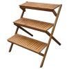 3-Tier Planter Stand in Eucalyptus Wood for Outdoor/Indoor Use