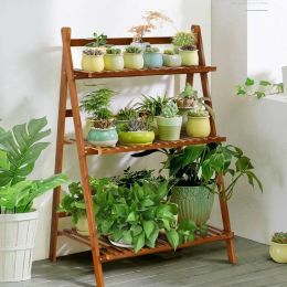 Farmhouse Indoor/Outdoor 3 Tier Folding Plant Stand