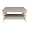 Classic Square Solid Wood Coffee Table with Bottom Shelf