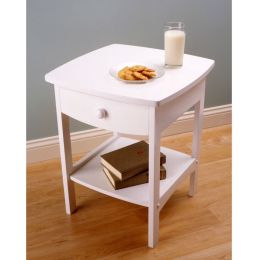 White Wood Contemporary 1-Drawer Nightstand/Side Table