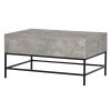 Modern Grey Lift-Top Coffee Table | Hidden Storage | Black Metal Legs