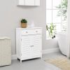 FarmHome White 2 Door Floor Bathroom Storage Cabinet