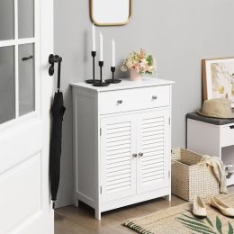 FarmHome White 2 Door Floor Bathroom Storage Cabinet