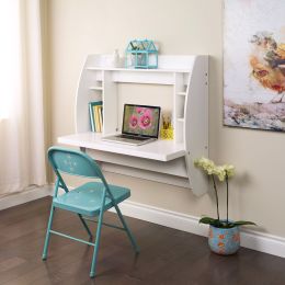 White Wall-Mounted Modern Space Saving Laptop Children Computer Desk