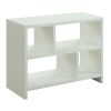 White 2-Shelf Modern Console Table