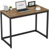 Modern Home Office Laptop Desk | Black Metal Frame, Wood Top