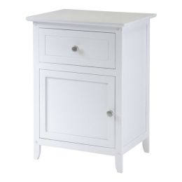 White 1-Drawer Bedroom Nightstand/End Table