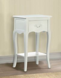 Romantic Country White End Table or Night Stand